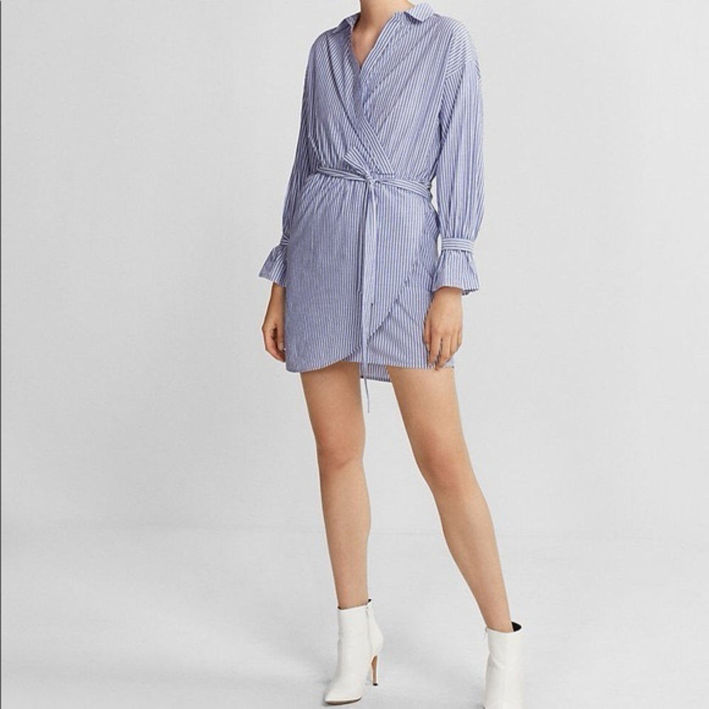 NWOT Express Striped Wrap Dress